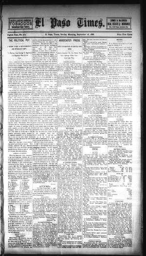 Primary view of object titled 'El Paso Times. (El Paso, Tex.), Vol. EIGHTH YEAR, No. 222, Ed. 1 Sunday, September 16, 1888'.