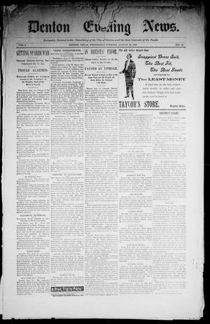 Denton Evening News. (Denton, Tex.), Vol. 1, No. 52, Ed. 1 Wednesday, August 30, 1899