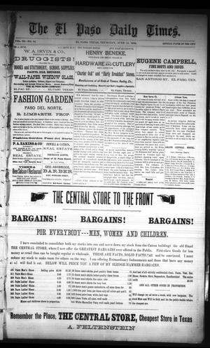 The El Paso Daily Times. (El Paso, Tex.), Vol. 3, No. 84, Ed. 1 Thursday, June 12, 1884