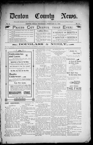 Denton County News. (Denton, Tex.), Vol. 4, No. 41, Ed. 1 Thursday, February 13, 1896