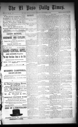 The El Paso Daily Times. (El Paso, Tex.), Vol. 3, No. 227, Ed. 1 Saturday, November 29, 1884