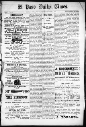 El Paso Daily Times. (El Paso, Tex.), Vol. 5, No. 182, Ed. 1 Friday, December 4, 1885
