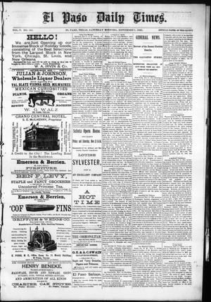 El Paso Daily Times. (El Paso, Tex.), Vol. 5, No. 163, Ed. 1 Saturday, November 7, 1885