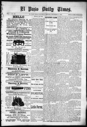El Paso Daily Times. (El Paso, Tex.), Vol. 5, No. 169, Ed. 1 Saturday, November 14, 1885