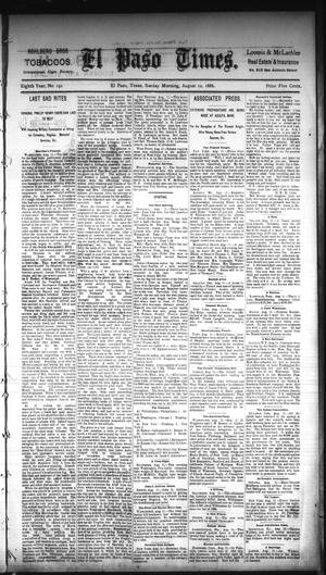 El Paso Times. (El Paso, Tex.), Vol. EIGHTH YEAR, No. 192, Ed. 1 Sunday, August 12, 1888