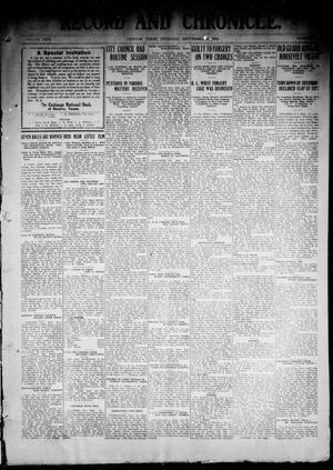 Record and Chronicle. (Denton, Tex.), Vol. 29, No. 8, Ed. 1 Thursday, September 29, 1910