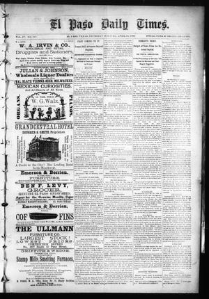 El Paso Daily Times. (El Paso, Tex.), Vol. 4, No. 317, Ed. 1 Thursday, April 30, 1885