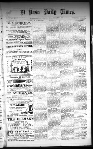 El Paso Daily Times. (El Paso, Tex.), Vol. 4, No. 261, Ed. 1 Tuesday, February 17, 1885