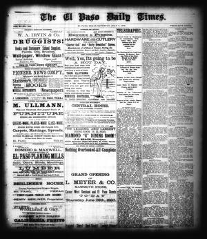 Primary view of object titled 'The El Paso Daily Times. (El Paso, Tex.), Vol. 2, No. 106, Ed. 1 Saturday, July 7, 1883'.