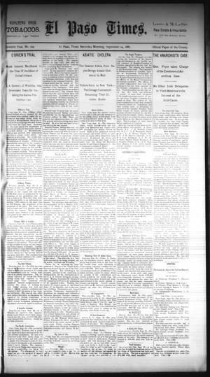 Primary view of object titled 'El Paso Times. (El Paso, Tex.), Vol. Seventh Year, No. 224, Ed. 1 Saturday, September 24, 1887'.
