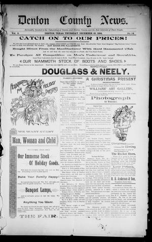 Primary view of object titled 'Denton County News. (Denton, Tex.), Vol. 3, No. 34, Ed. 1 Thursday, December 20, 1894'.