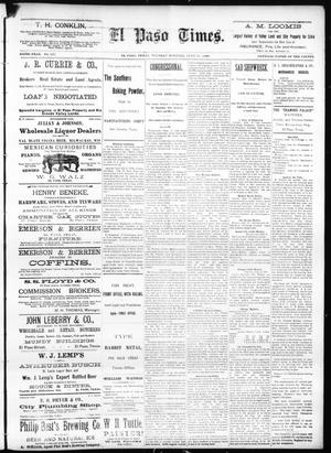 Primary view of object titled 'El Paso Times. (El Paso, Tex.), Vol. SIXTH YEAR, No. 147, Ed. 1 Tuesday, June 22, 1886'.