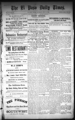 The El Paso Daily Times. (El Paso, Tex.), Vol. 3, No. 113, Ed. 1 Saturday, July 19, 1884