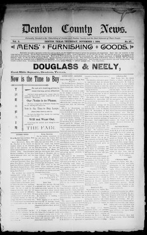 Denton County News. (Denton, Tex.), Vol. 3, No. 27, Ed. 1 Thursday, November 1, 1894