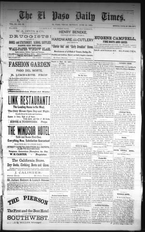 The El Paso Daily Times. (El Paso, Tex.), Vol. 3, No. 93, Ed. 1 Monday, June 23, 1884