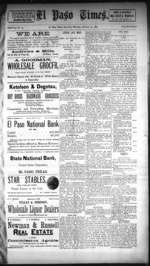 El Paso Times. (El Paso, Tex.), Vol. NINTH YEAR, No. 15, Ed. 1 Saturday, January 19, 1889