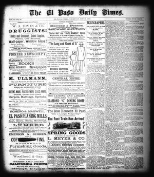 Primary view of object titled 'The El Paso Daily Times. (El Paso, Tex.), Vol. 2, No. 84, Ed. 1 Thursday, June 7, 1883'.