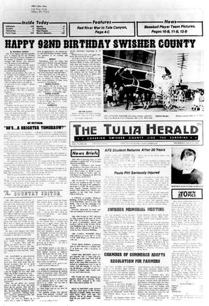 Primary view of object titled 'The Tulia Herald (Tulia, Tex.), Vol. 74, No. 28, Ed. 1 Thursday, July 15, 1982'.