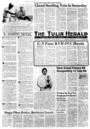 Primary view of object titled 'The Tulia Herald (Tulia, Tex.), Vol. 69, No. 33, Ed. 1 Thursday, August 18, 1977'.