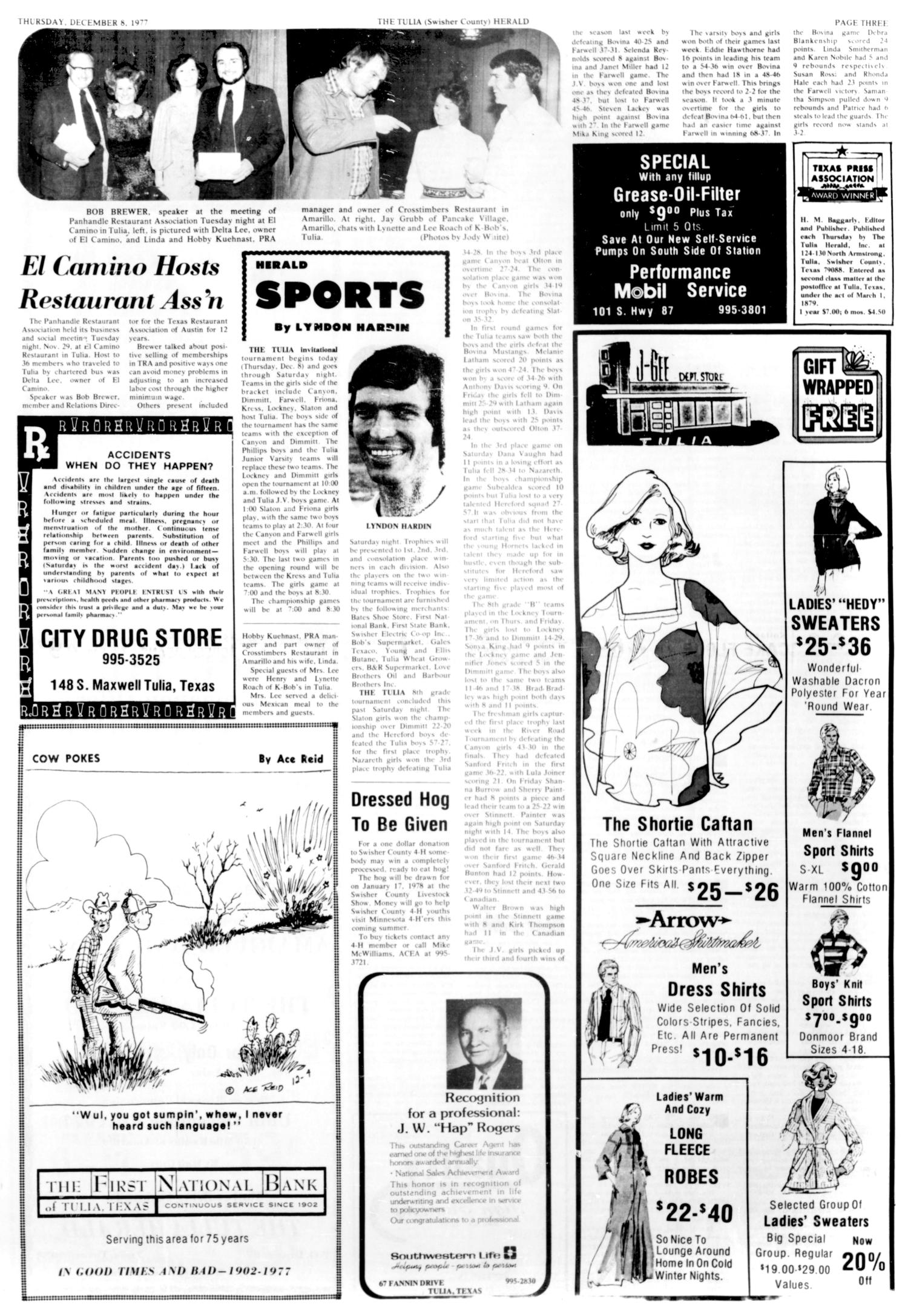 The Tulia Herald (Tulia, Tex.), Vol. 69, No. 49, Ed. 1 Thursday, December 8, 1977
                                                
                                                    [Sequence #]: 3 of 24
                                                