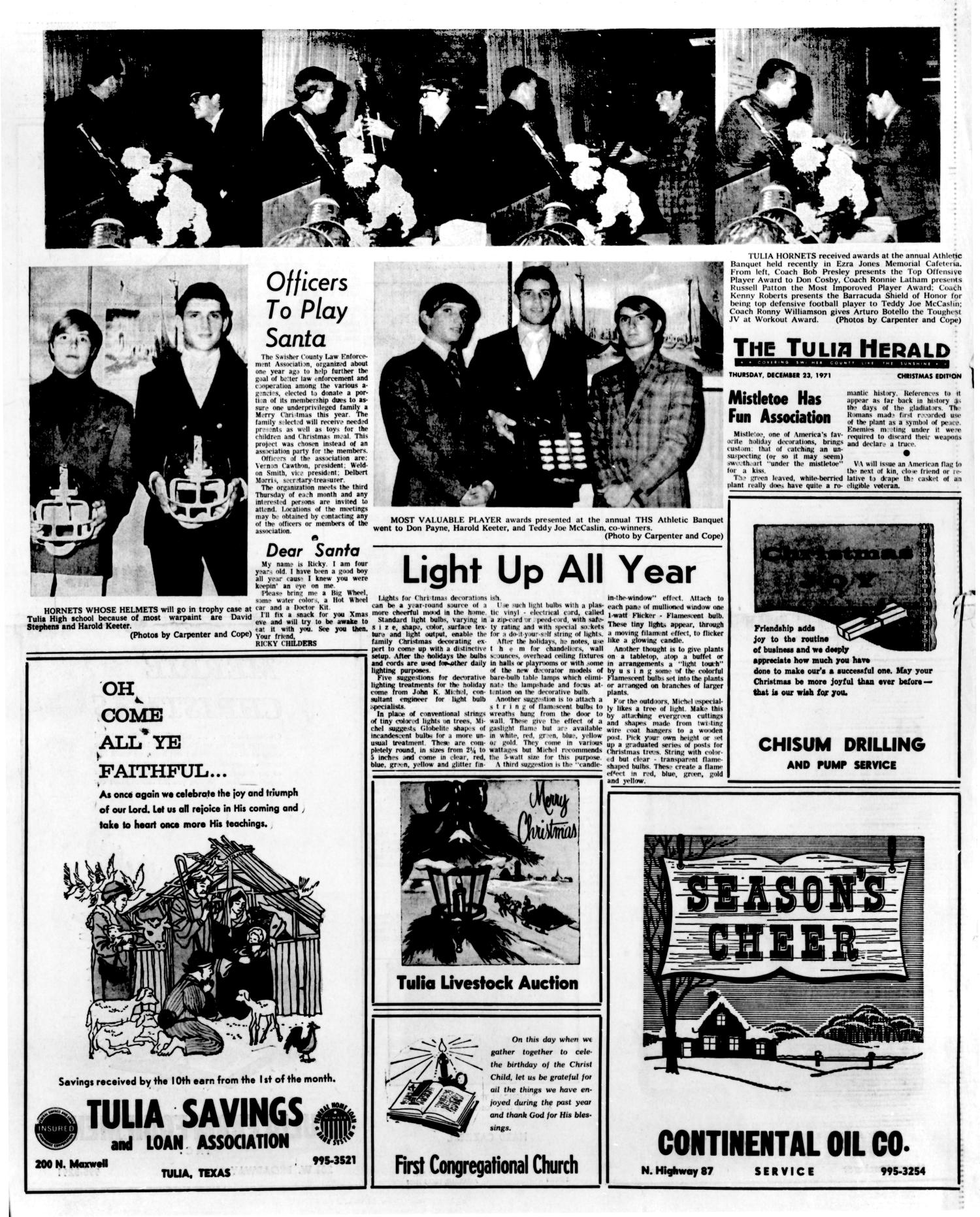 The Tulia Herald (Tulia, Tex.), Vol. 63, No. 51, Ed. 1 Thursday, December 23, 1971
                                                
                                                    [Sequence #]: 17 of 32
                                                