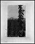 Photograph: Two Men By Lean-to Looking Over Forested Valley