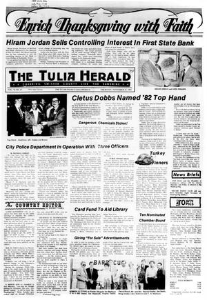 Primary view of object titled 'The Tulia Herald (Tulia, Tex.), Vol. 74, No. 47, Ed. 1 Thursday, November 25, 1982'.