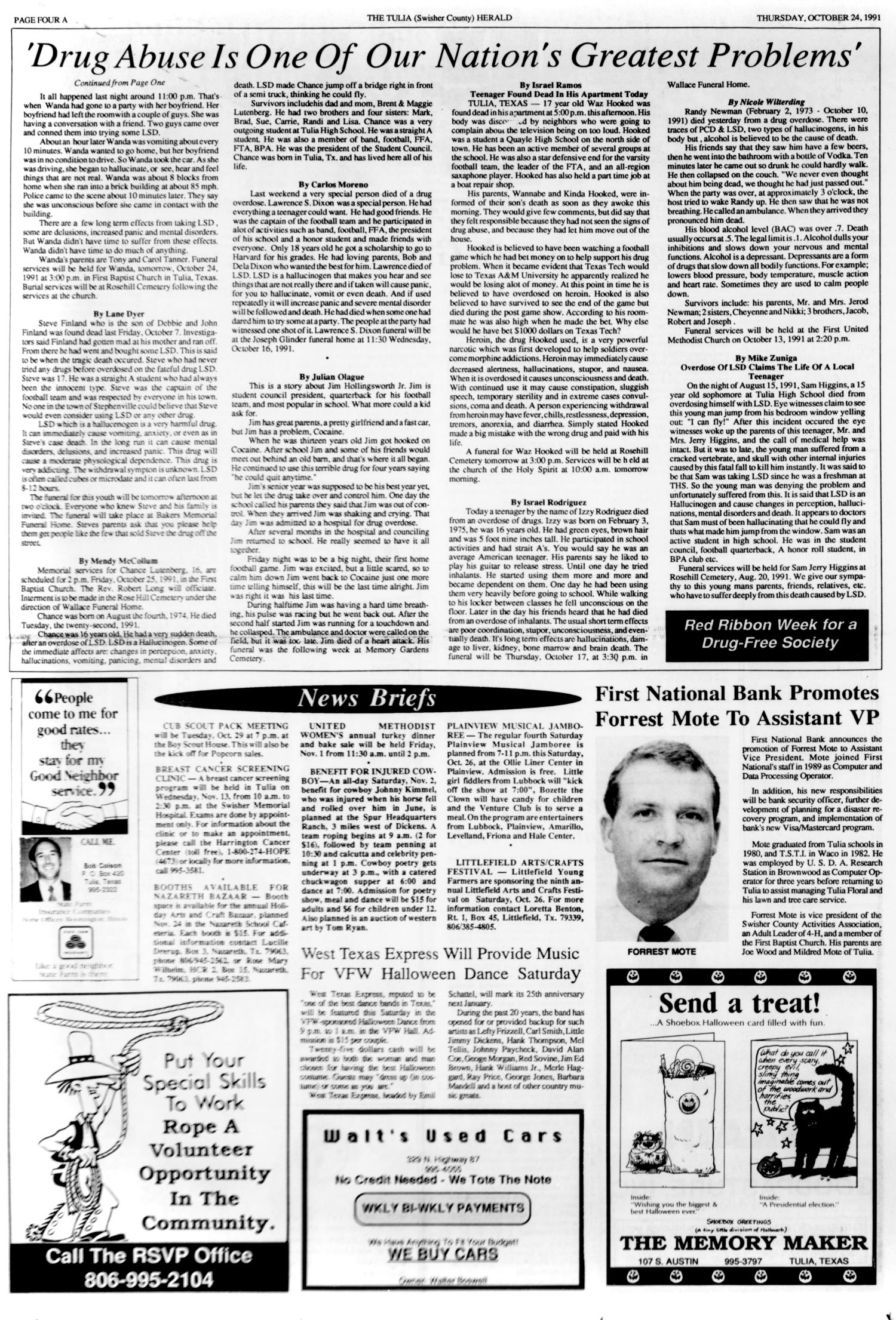 The Tulia Herald (Tulia, Tex.), Vol. 83, No. 43, Ed. 1 Thursday, October 24, 1991
                                                
                                                    [Sequence #]: 4 of 60
                                                