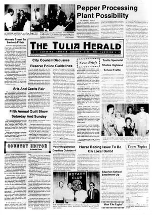 Primary view of object titled 'The Tulia Herald (Tulia, Tex.), Vol. 79, No. 39, Ed. 1 Thursday, September 24, 1987'.
