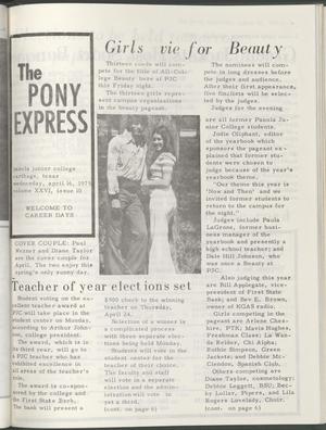 Primary view of object titled 'The Pony Express (Carthage, Tex.), Vol. 26, No. 10, Ed. 1 Wednesday, April 16, 1975'.