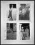 Photograph: Woman by Post on Cabin Porch; Woman in Chair Outside of Cabin; Man by…