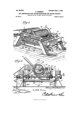 Bat Compressing and Feeding Mechanism for Cotton Presses