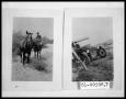 Thumbnail image of item number 1 in: 'Soldier on Horseback; Old Car by Barbwire Fence'.