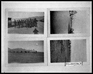 Military Camp/Cabins and Tents; Men in Uniform Posing for Picture; Rows of Dilapidated Barracks; Military Camp/Military Tents