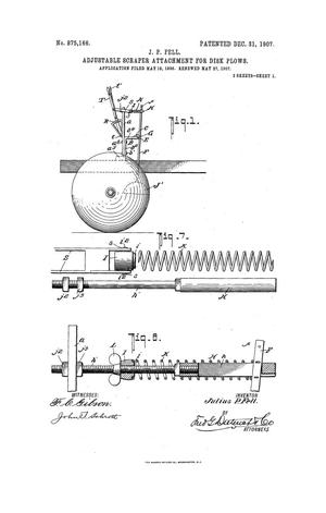 Primary view of object titled 'Adjustable Scraper Attachment for Disk Plows'.