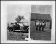 Photograph: Man with Car; Three Men in front of House