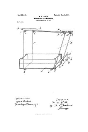 Primary view of object titled 'Wagon Bed Lifting Device'.
