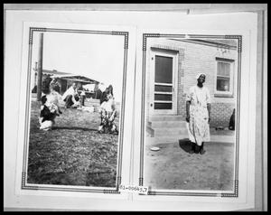 Primary view of object titled 'Picture of African American Man with Dogs; Picture of African American Woman Outside House'.
