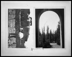 Picture of Men in Vineyard; Archway and Trees