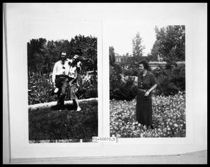 Picture of Man and Woman in Garden; Picture of Woman in Garden