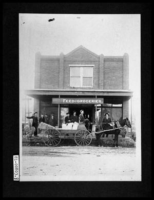 Primary view of object titled 'Men with Horse Drawn Delivery Wagon'.