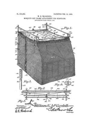 Mosquito-Net-Frame Attachment for Bedsteads.