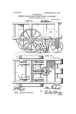Primary view of object titled 'Combined Land Roller, Furrow Opener, And Marker'.