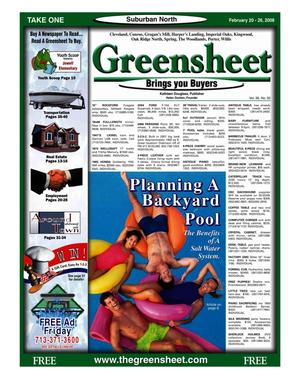 Greensheet (Houston, Tex.), Vol. 39, No. 30, Ed. 1 Wednesday, February 20, 2008