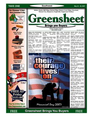 Greensheet (Houston, Tex.), Vol. 38, No. 188, Ed. 1 Thursday, May 24, 2007