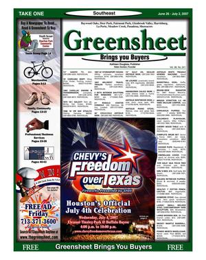Primary view of object titled 'Greensheet (Houston, Tex.), Vol. 38, No. 241, Ed. 1 Tuesday, June 26, 2007'.