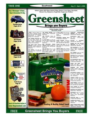 Primary view of object titled 'Greensheet (Houston, Tex.), Vol. 37, No. 356, Ed. 1 Thursday, August 31, 2006'.