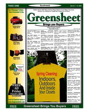 Primary view of object titled 'Greensheet (Houston, Tex.), Vol. 37, No. 56, Ed. 1 Thursday, March 9, 2006'.