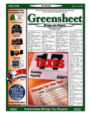 Greensheet (Houston, Tex.), Vol. 38, No. 109, Ed. 1 Tuesday, April 10, 2007