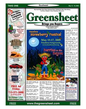 Primary view of object titled 'Greensheet (Houston, Tex.), Vol. 40, No. 169, Ed. 1 Tuesday, May 12, 2009'.